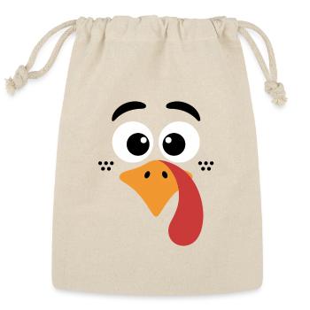 Cute Turkey Face - Reusable Gift Bag - Natural - Front