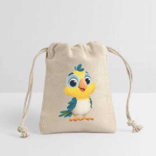 Playful Cartoon Parrot with Big Happy Eyes - Reusable Gift Bag
