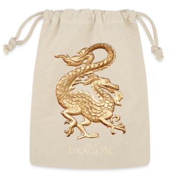  Golden Dragon Art – Fierce Mythical Be A Dragon - Reusable Gift Bag - Natural - Front