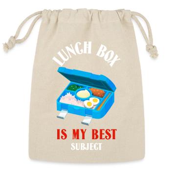 lunch box is my best subject school lunch tshirt - Reusable Gift Bag - Natural - Front