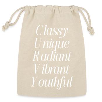 Elegant Script Adjective Palette - Reusable Gift Bag - Natural - Front