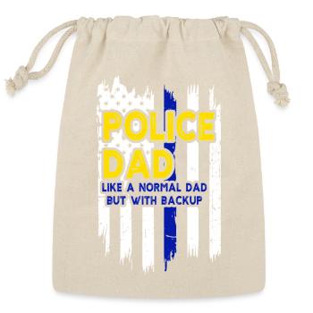 Police Dad Like A Normal Dad, American Flag - Reusable Gift Bag - Natural - Front