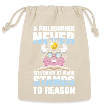  A Philosopher Never Sits Down At Work Stands To - Reusable Gift Bag - Natural - Front