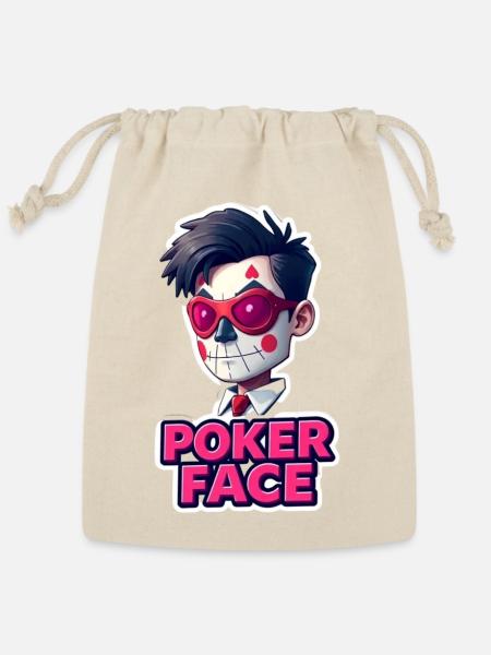Poker Face - Reusable Gift Bag - Natural
