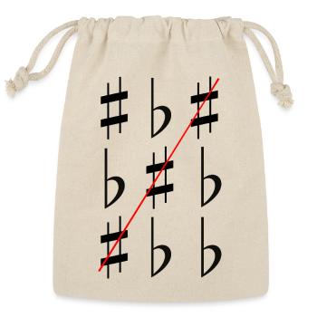 Music Humor Music Joke Sharp Flat Treble Clef - Reusable Gift Bag - Natural - Front