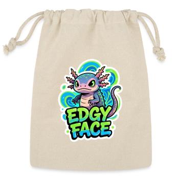 Edgy Face B Dragon - Reusable Gift Bag - Natural - Front