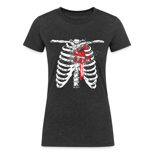 Heart of a Skater Skeleton - Women's Tri-Blend Organic T-Shirt