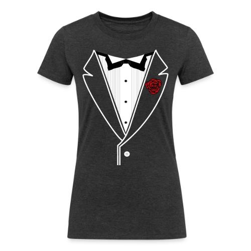 Tuxedo w/White Lapel - Women's Tri-Blend Organic T-Shirt