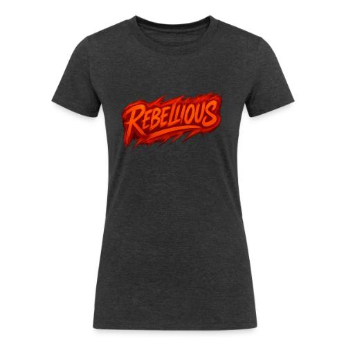 Rebellious Graffiti Neon Orange Streetwear T-Shirt - Women's Tri-Blend Organic T-Shirt