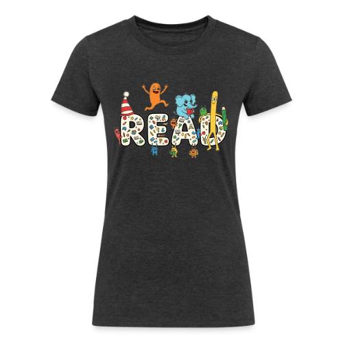 Whimsical READ Kids Cartoon - Women's Tri-Blend Organic T-Shirt