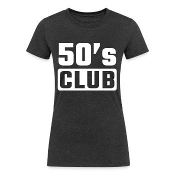 50th birthday funny - Women's Tri-Blend Organic T-Shirt - heather black - Front