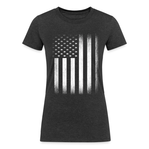 US Flag Distressed - Women's Tri-Blend Organic T-Shirt