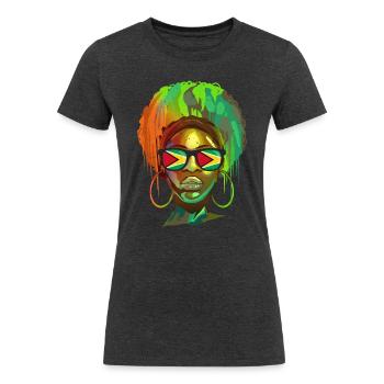 Guyana - Women's Tri-Blend Organic T-Shirt - heather black - Front