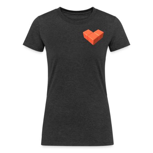 Blocksworld: Classic Heart Design - Women's Tri-Blend Organic T-Shirt