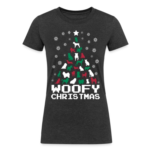 Woofy Christmas Tree - Women's Tri-Blend Organic T-Shirt