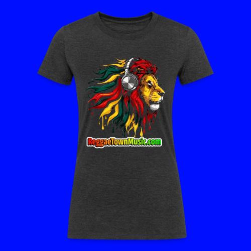 Reggae Music Radio Lion Head Soundwaves design - Women's Tri-Blend Organic T-Shirt