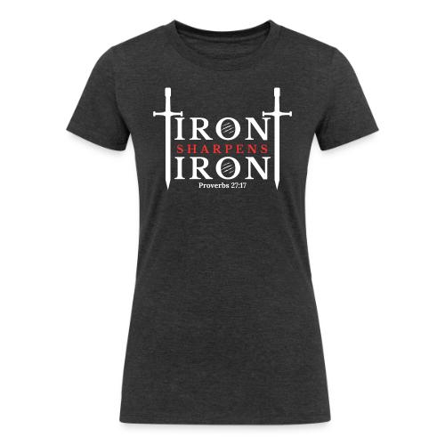 Iron Sharpens Iron - Proverbs 27:17 (White & Red) - Women's Tri-Blend Organic T-Shirt