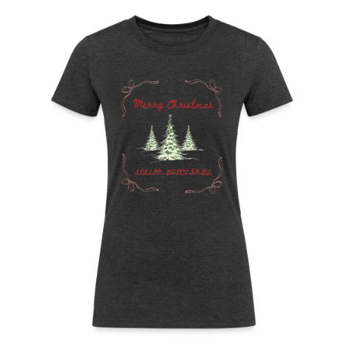 Beautiful Green Christmas Tree Graphic - Women's Tri-Blend Organic T-Shirt