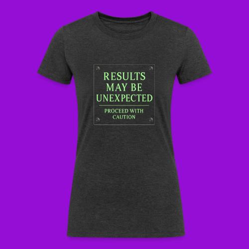 Results May Be Unexpected - Neon Green - Women's Tri-Blend Organic T-Shirt
