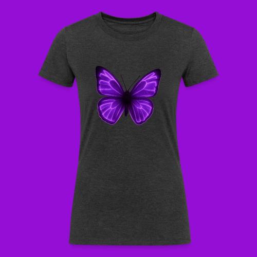 Neon Purple Butterfly - Women's Tri-Blend Organic T-Shirt