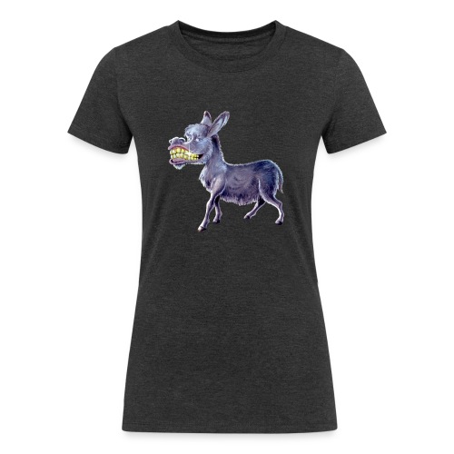 Funny Keep Smiling Donkey - Women's Tri-Blend Organic T-Shirt