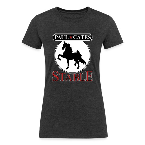 Paul Cates Stable dark shirt with sleeve decal - Women's Tri-Blend Organic T-Shirt