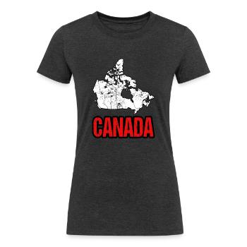 Vintage Canada Map - Women's Tri-Blend Organic T-Shirt - heather black - Front