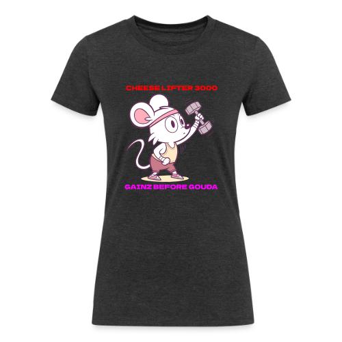 Cheese Lifter 3000 | Funny Gym Rat Mouse tshirt - Women's Tri-Blend Organic T-Shirt