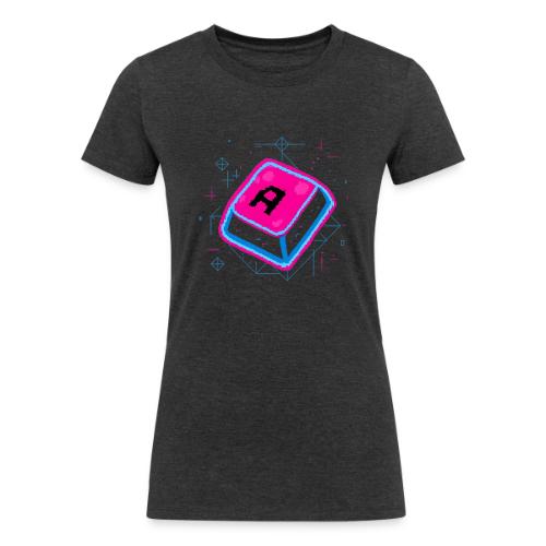 Neon Pixel A Key - Women's Tri-Blend Organic T-Shirt