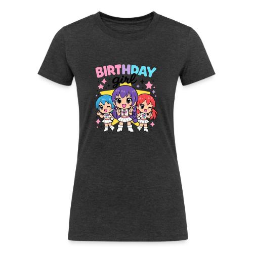 Cute Chibi Birthday Idol Girls - Women's Tri-Blend Organic T-Shirt