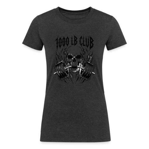 1000 LB Club Skull Barbell Powerlif - Women's Tri-Blend Organic T-Shirt