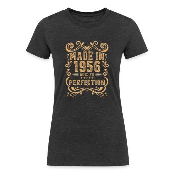 Vintage 1956 Aged to Perfection - Women's Tri-Blend Organic T-Shirt - heather black - Front