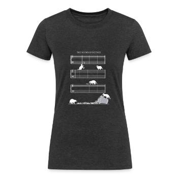 Sound Of Silence - Empty sheet music and raccoons - Women's Tri-Blend Organic T-Shirt - heather black - Front