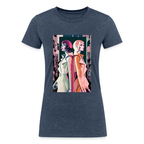 Trench Coats - Vibrant Colorful Fashion Portrait - Women's Tri-Blend Organic T-Shirt