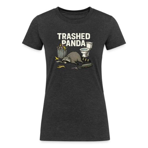 Trashed Panda – Funny Drunk Raccoon Cartoon - Women's Tri-Blend Organic T-Shirt