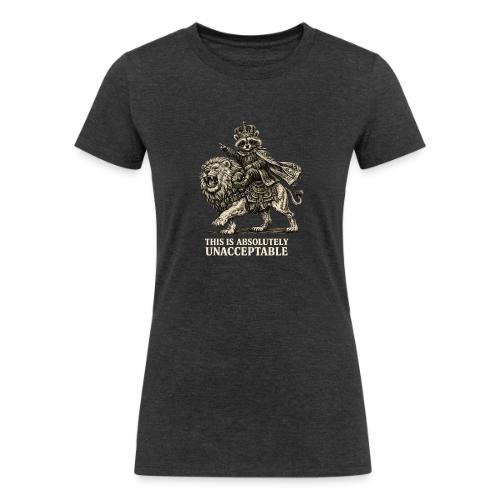 Funny Raccoon King Riding Lion Vintage Meme Art - Women's Tri-Blend Organic T-Shirt