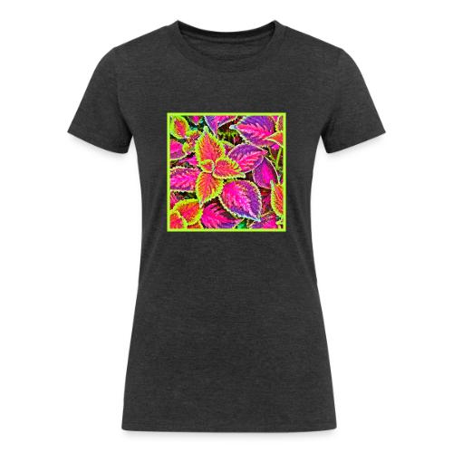 Vivid ChromaLeaf Harmony Pattern - Women's Tri-Blend Organic T-Shirt