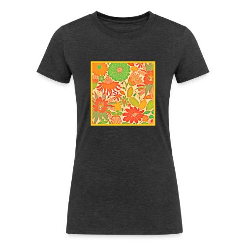 Vibrant Blossom Elegance Pattern - Women's Tri-Blend Organic T-Shirt