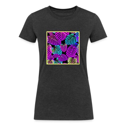 NeonLeaf Harmony Vibrant Pattern - Women's Tri-Blend Organic T-Shirt