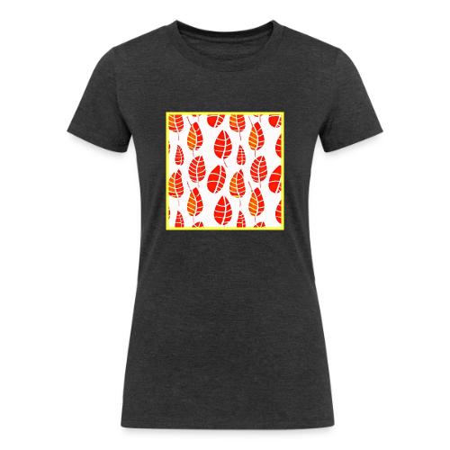 Elegant Leaf Art Neon Aesthetics - Women's Tri-Blend Organic T-Shirt