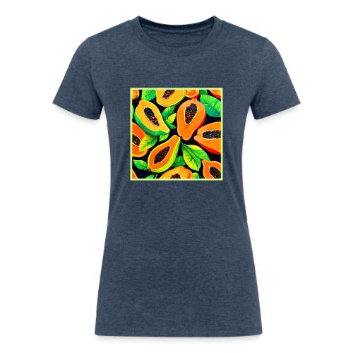 Tropical Papaya Paradise - Women's Tri-Blend Organic T-Shirt