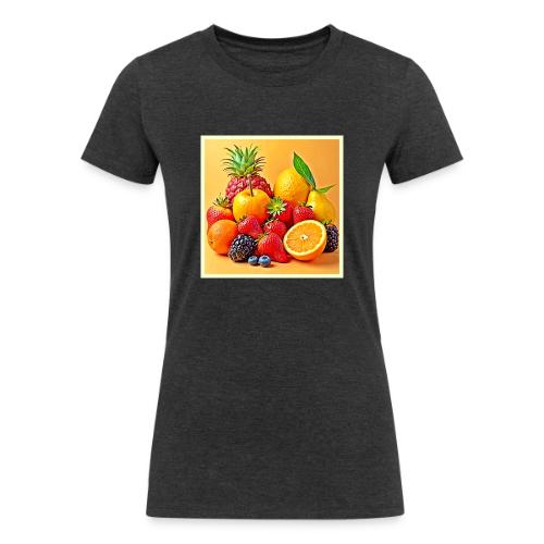 Fresh Bounty: Vibrant Fruit Harvest Art - Women's Tri-Blend Organic T-Shirt