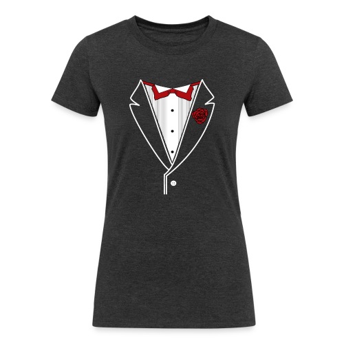 Tuxedo with Red bow tie - Women's Tri-Blend Organic T-Shirt