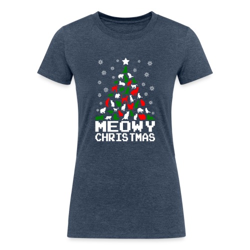 Meowy Christmas Cat Tree Ugly - Women's Tri-Blend Organic T-Shirt
