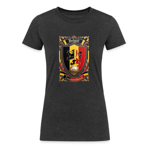 Belgium Lion Crest T-Shirt, Belgian Flag Gift - Women's Tri-Blend Organic T-Shirt