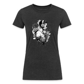 Silent Sound - Women's Tri-Blend Organic T-Shirt - heather black - Front
