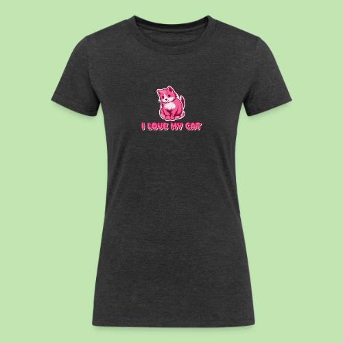 I love my cat - Women's Tri-Blend Organic T-Shirt