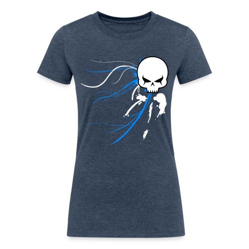 cyber skull bluw - Women's Tri-Blend Organic T-Shirt