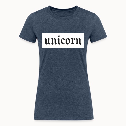 Gothic Unicorn Text White Background - Women's Tri-Blend Organic T-Shirt