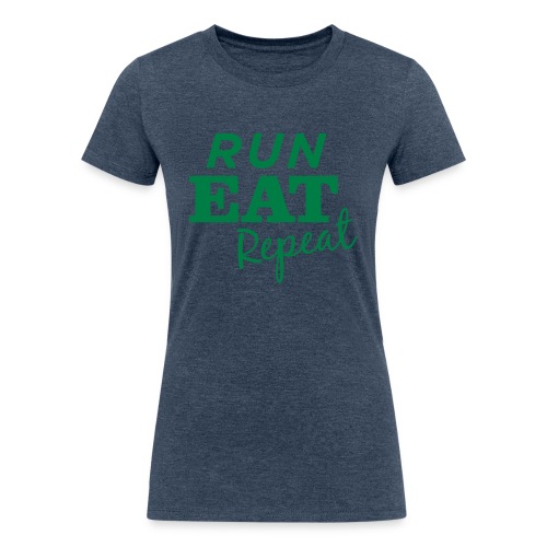 Run Eat Repeat buttons medium - Women's Tri-Blend Organic T-Shirt
